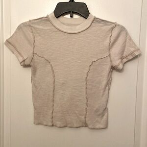 BDG by Urban Outfitters, XS-TP.  Ribbed/stitched, off-white shirt.